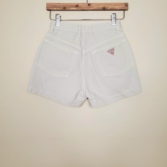 Vintage 80s 90s Guess Cream Beige High Rise Mom Jean Shorts Womens 24" - Picture 4 of 8